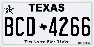 TX license plate BCD4266