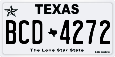 TX license plate BCD4272