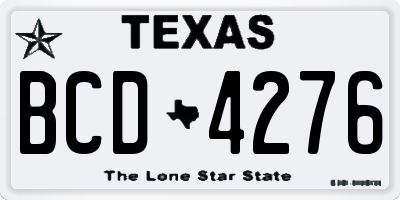 TX license plate BCD4276