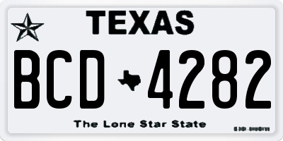 TX license plate BCD4282