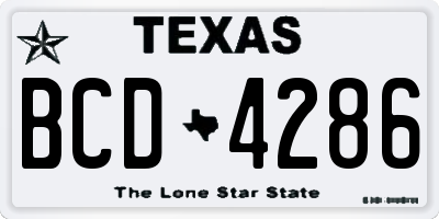 TX license plate BCD4286