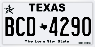 TX license plate BCD4290