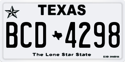 TX license plate BCD4298
