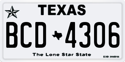 TX license plate BCD4306