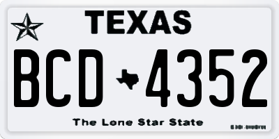TX license plate BCD4352