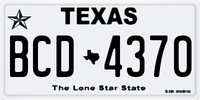 TX license plate BCD4370
