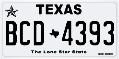 TX license plate BCD4393