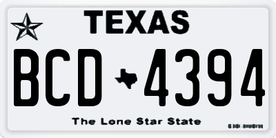 TX license plate BCD4394