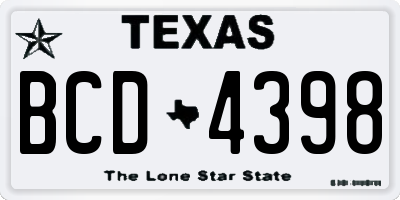 TX license plate BCD4398