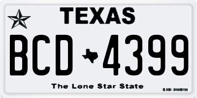 TX license plate BCD4399