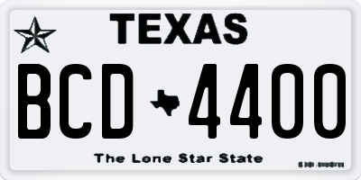 TX license plate BCD4400
