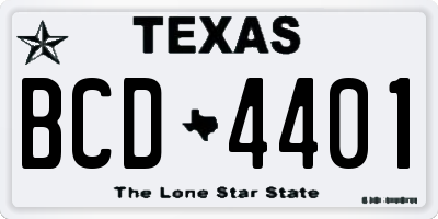 TX license plate BCD4401