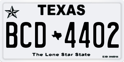TX license plate BCD4402