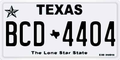 TX license plate BCD4404