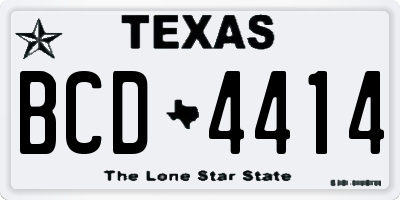 TX license plate BCD4414