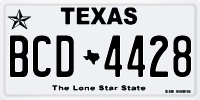 TX license plate BCD4428