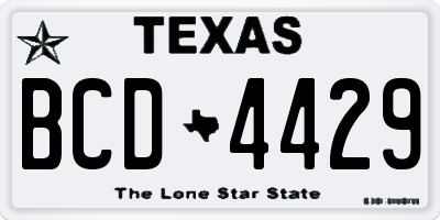 TX license plate BCD4429