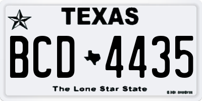TX license plate BCD4435