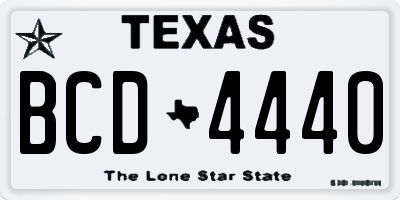 TX license plate BCD4440