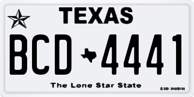 TX license plate BCD4441