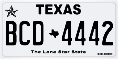 TX license plate BCD4442