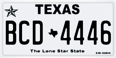 TX license plate BCD4446
