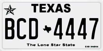 TX license plate BCD4447