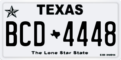 TX license plate BCD4448