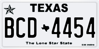 TX license plate BCD4454