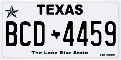 TX license plate BCD4459