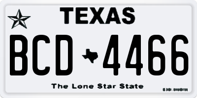 TX license plate BCD4466