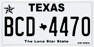 TX license plate BCD4470