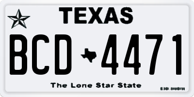 TX license plate BCD4471