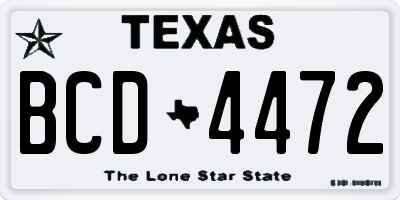 TX license plate BCD4472