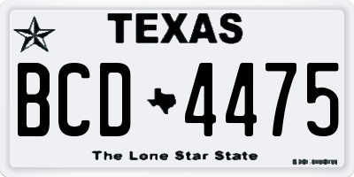 TX license plate BCD4475