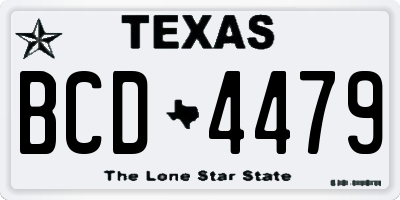TX license plate BCD4479