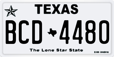 TX license plate BCD4480