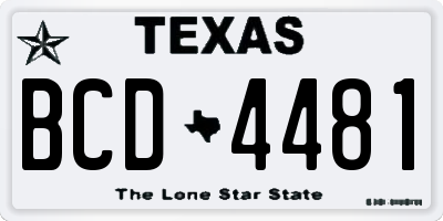 TX license plate BCD4481