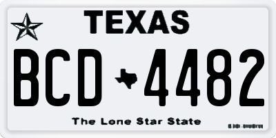 TX license plate BCD4482