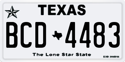 TX license plate BCD4483