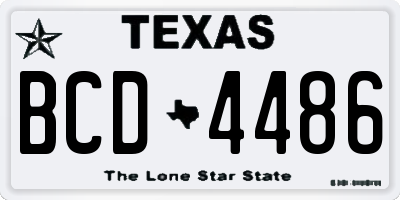 TX license plate BCD4486