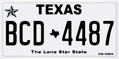 TX license plate BCD4487