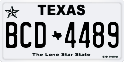 TX license plate BCD4489