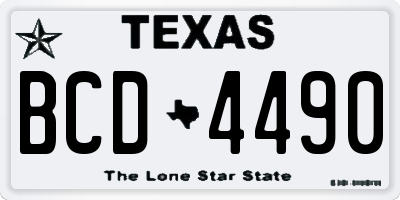 TX license plate BCD4490