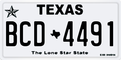 TX license plate BCD4491