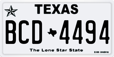TX license plate BCD4494