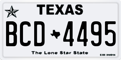 TX license plate BCD4495