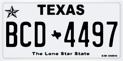 TX license plate BCD4497
