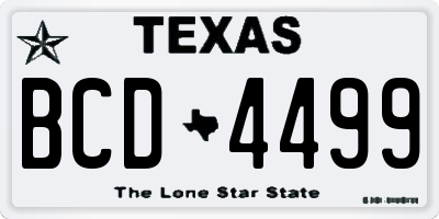 TX license plate BCD4499