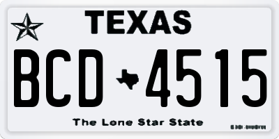 TX license plate BCD4515